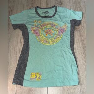 American Fighter blue and Gray Short Sleeve Tee shirt top